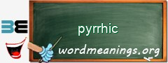 WordMeaning blackboard for pyrrhic